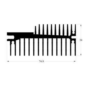 1181 AS 34mm wide Extruded heatsinks for lock-in retaining spring SK 589 1