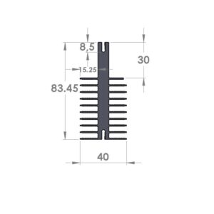 1281 AS 40mm wide Extruded heatsinks for lock-in retaining spring SK 589 1