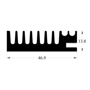 476 AS 46.90mm wide Extruded heatsinks for lock-in retaining spring SK 424 1