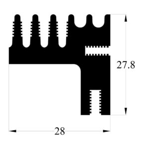77 AS 28mm wide Extruded heatsinks for lock-in retaining spring SK 574 1